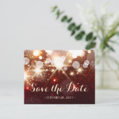 Save the Date - Glamour Gold Glitzer Glitzern Ankündigungspostkarte (Stehend Vorderseite)