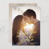 Save the Date glattes handgeschriebenes Einladung (Vorne/Hinten)