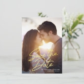 Save the Date glattes handgeschriebenes Einladung (Stehend Vorderseite)