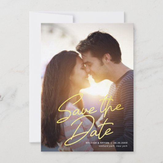 Save the Date glattes handgeschriebenes Einladung (Vorderseite)