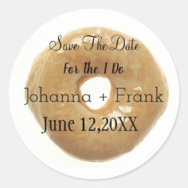 Save the Date Glazed Donut Runder Aufkleber