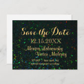 Save The Date | Glitzer Ankündigungspostkarte (Vorne/Hinten)