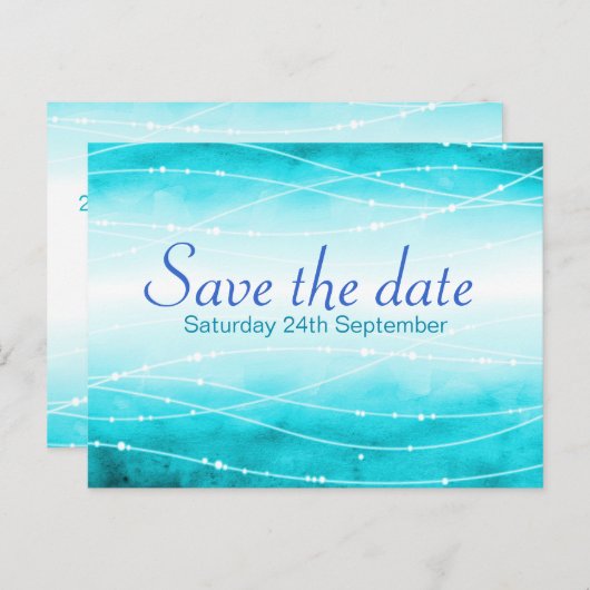 Save the Date glitzernde Hochzeiten Ankündigungspostkarte (Vorne/Hinten)