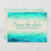 Save the Date glitzernde Hochzeiten Ankündigungspostkarte (Vorne/Hinten)