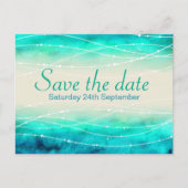 Save the Date glitzernde Hochzeiten Ankündigungspostkarte (Vorderseite)