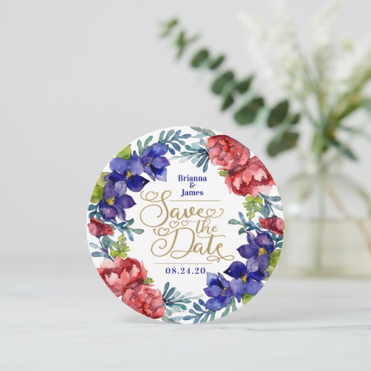 Save The Date | Glück Wasserfarben Einladung (Stehend Vorderseite)