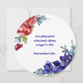 Save The Date | Glückliches Wasserfarben-Blumenarr Einladung (Rückseite)
