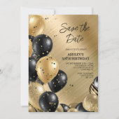 Save the Date Gold 50. Geburtstag Einladung (Vorderseite)