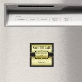 Save the Date Gold & Black Birthday des eleganten Magnet (In Situ (Geschirrspüler))