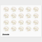 Save The Date | Gold Confetti Dots Runder Aufkleber (Blatt)