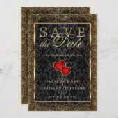 Save the Date Gold Confetti und Black (Vorne/Hinten)