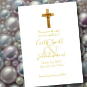 Save the Date Gold Cross mit Hochzeitsrennen