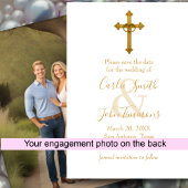 Save the Date Gold Cross Wedding Rings 2 Foto