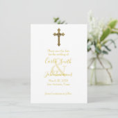 Save the Date Gold Cross Wedding Rings 4 Foto (Stehend Vorderseite)
