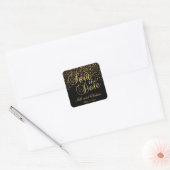 Save the Date Gold Dots | Personalisieren Quadratischer Aufkleber (Umschlag)