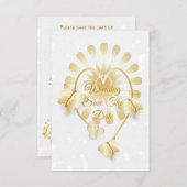 Save the Date Gold Floral Heart Butterfells Einladung (Vorne/Hinten)