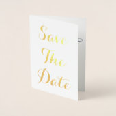 Save the Date Gold Foil Blaues Elegantes Folienkarte (Vorderseite)