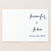 Save the Date Gold Foil Blaues Elegantes Folienkarte (Innenseite)