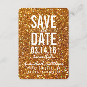 Save The Date   Gold Glitzer Fab II