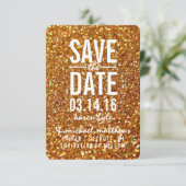 Save The Date | Gold Glitzer Fab II (Stehend Vorderseite)