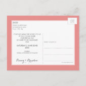 SAVE THE DATE Gold Glitzer Konfetti trendy Koralle Ankündigungspostkarte (Rückseite)