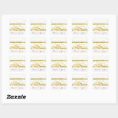 Save the Date Gold Glitzer Rings - Square Sticker (Blatt)
