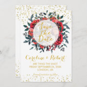 Save the Date Gold Glitzer Weihnachten (Vorne/Hinten)