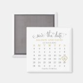Save the Date Gold-Kalendervorlage Magnet (Vorderseite/Rückseite)