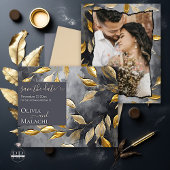 Save the Date Gold Leaf Impasto Noir Flyer