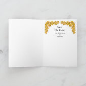 Save The Date - Gold Roses on Maroon Red    Karte (Innenseite)