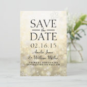 Save the Date Gold Sparkle Snowflake (Stehend Vorderseite)