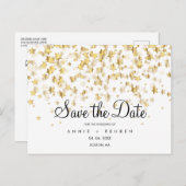 Save the Date Gold Stars Postkarte (Vorne/Hinten)