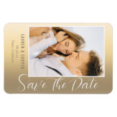 Save the Date Gold Stilvolle Script Moderne Hochze Magnet (Horizontal)