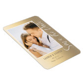 Save the Date Gold Stilvolle Script Moderne Hochze Magnet (Rechte Seite)