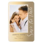 Save the Date Gold Stilvolle Script Moderne Hochze Magnet (Vertikal)