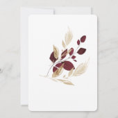 Save the Date Gold- und Burgundy-Karte Einladung (Rückseite)