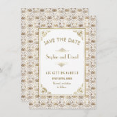 Save The Date | Gold White Roaring 20s Art Deco (Vorne/Hinten)