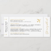 Save the Date Gold World Map Boarding Pass (Rückseite)