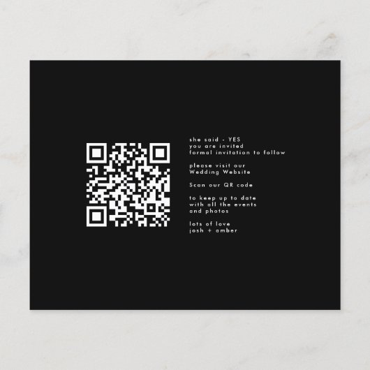 Save the Date Goldbudget Moderner QR-Code für Foto Flyer (Hinten)