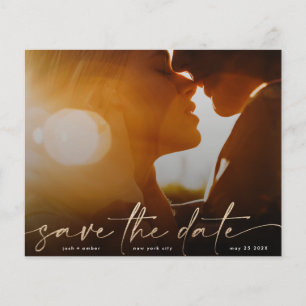 Save the Date Goldbudget Moderner QR-Code für Foto Flyer