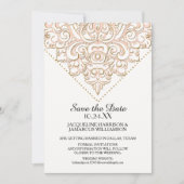 Save the Date Golden Damask Muster Gold Lace (Vorderseite)