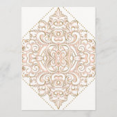 Save the Date Golden Damask Muster Gold Lace (Rückseite)