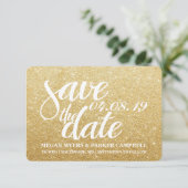 Save The Date | Golden Glitzer Fab (Stehend Vorderseite)