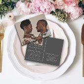 Save the Date Golden Script Foto Gray Postkarte