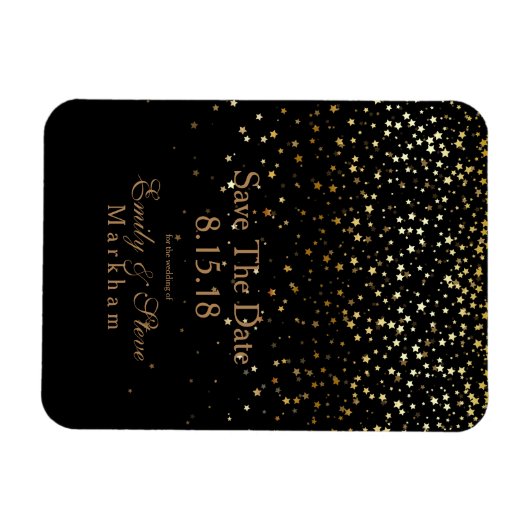 Save the Date Golden Stars Magnet (Horizontal)