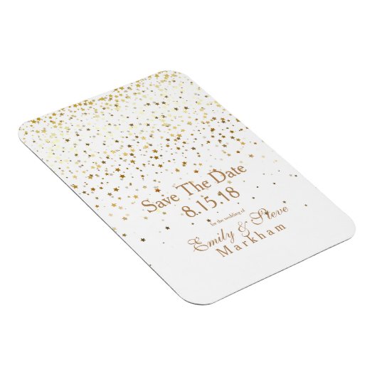Save the Date Golden Stars Magnet (Rechte Seite)