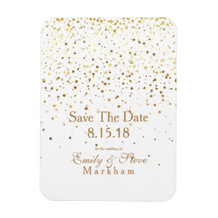Save the Date Golden Stars Magnet