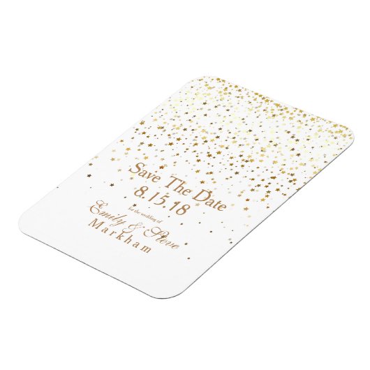 Save the Date Golden Stars Magnet (Linke Seite)