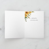 Save The Date Golden Yellow Flower Folded Karte (Innenseite)