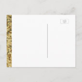 Save The Date | Goldene Sequenzen Ankündigungspostkarte (Rückseite)